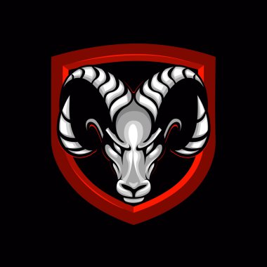 Goat head symbol ,Billy goat logo  clipart
